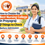 Nursing college building in Prayagraj with facilities for nursing and paramedical courses